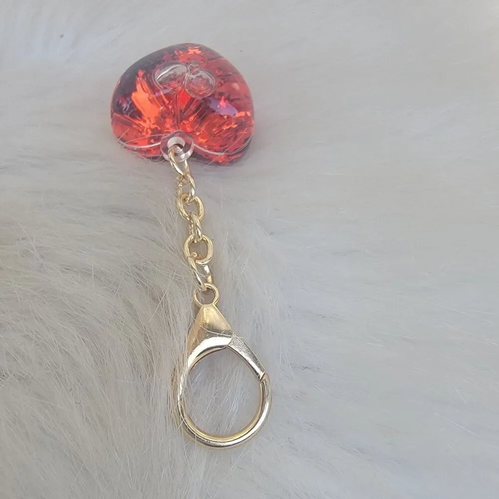 Red  Puffed Heart Keychain  Bag Charm